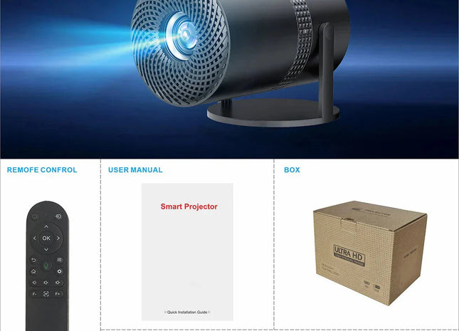 Salange P300 Mini Portable Projector - 4K 8K Video Decoding, 720P HD, Android 11, Wi-Fi, BT 5.1