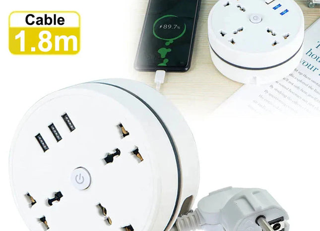 EU Plug AC Outlet Smart Home Power Strip – Multipurpose Electrical Extension Cord with USB Ports & Fast Charging