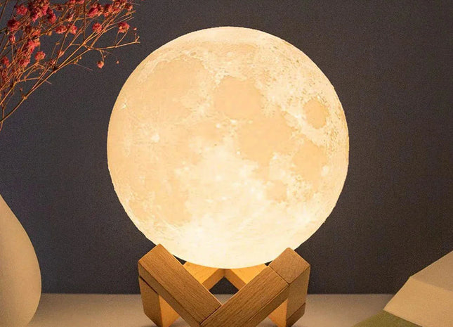 D5 Starry Moon Lamp 8Cm - LED Night Light with Stand, Perfect for Bedroom Decor and Gifts